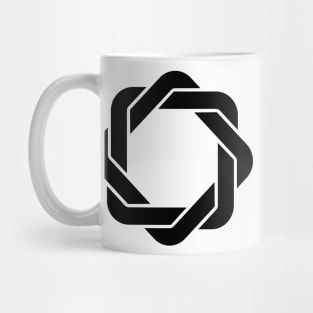 Black Interlocking Squares Mug